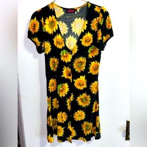 Motel Rocks Sunflower Print Mini Dress